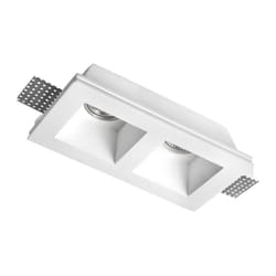 Century - Faretto Doppio quadrato ad incasso GU10 in Gesso JESSY2-SQ2112