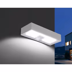 L'applique Domino, è una lampada solare con pannello fotovoltaico, sensore crepuscolare e sensore PIR di movimento. Il suo de ...