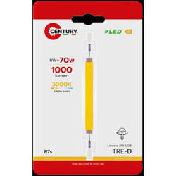 Lampada led tre-d cob 8w r7s 3000k 1.000 lm trcob-0811830bl - Century