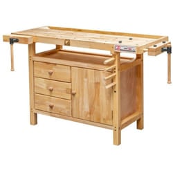 Banco da lavoro in legno officina falegname cassetto morsa Holzmann wb138c