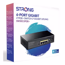 Strong SW5011POE+ switch di rete Gigabit Ethernet (10/100/1000) Supporto Power over Ethernet (PoE) Montaggio da desktop/parete Nero - Vista aggiuntiva 6