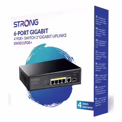 Strong SW5011POE+ switch di rete Gigabit Ethernet (10/100/1000) Supporto Power over Ethernet (PoE) Montaggio da desktop/parete Nero - Vista aggiuntiva 7