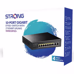 Strong SW8010POE+ switch di rete Gigabit Ethernet (10/100/1000) Supporto Power over Ethernet (PoE) Desktop Nero - Vista aggiuntiva 7