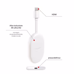 Thomson Go Cast 150 HDMI 4K Ultra HD Google TV Bianco - Vista aggiuntiva 3