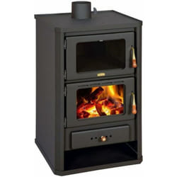 Prity - Stufa a legna con forno. Potenza termica di 14 kW. Stufa a combustibile solido per cucinare. Modello fg