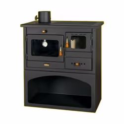 Stufa Camino a legna Piano cottura in ghisa 10 kw Prity 1P34 Canna fumaria sinistra Prity 1 P34 Cucina legno dal design compa ...