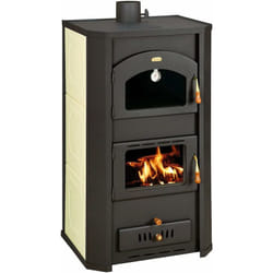 Prity - Stufa a legna con forno per riscaldamento centralizzato. Potenza termica 6,5 + 17,3 kw. Stufa a combustibile solido per cucinare e