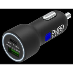 Quad Lock USB (C + A) 48W caricabatterie accendisigari doppio