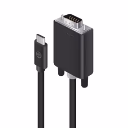 ALOGIC ELUCVG-02RBLK, 2 m, USB tipo-C, VGA (D-Sub), Maschio, Maschio, Dritto