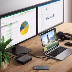 ALOGIC DUTHDPR replicatore di porte e docking station per laptop USB 3.2 Gen 1 (3.1 Gen 1) Type-C Nero - Vista aggiuntiva 6