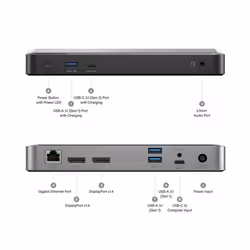 ALOGIC DUPRMX2-WW replicatore di porte e docking station per laptop Cablato USB 3.2 Gen 1 (3.1 Gen 1) Type-C Grigio, Nero - Vista aggiuntiva 7