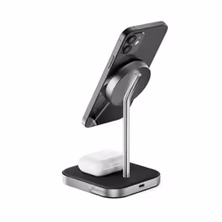 ALOGIC MSP21CS15W, Interno, Carica wireless, Nero, Argento