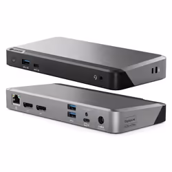ALOGIC DUPRDX2-100, Cablato, USB 3.2 Gen 1 (3.1 Gen 1) Type-C, 100 W, 3,5 mm, 1000 Mbit/s, Nero, Grigio