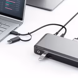 ALOGIC DUPRDX2-100 replicatore di porte e docking station per laptop Cablato USB 3.2 Gen 1 (3.1 Gen 1) Type-C Nero, Grigio