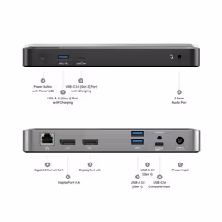 ALOGIC DUPRDX2-100 replicatore di porte e docking station per laptop Cablato USB 3.2 Gen 1 (3.1 Gen 1) Type-C Nero, Grigio - Vista aggiuntiva 8