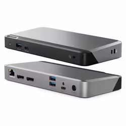 ALOGIC DUPRMX2-100, Cablato, USB 3.2 Gen 1 (3.1 Gen 1) Type-C, 135 W, 3,5 mm, 1000 Mbit/s, Grigio, Nero