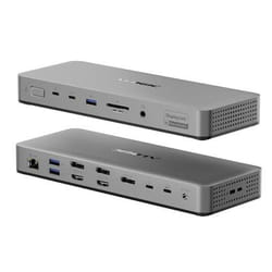 ALOGIC TB4DU4 replicatore di porte e docking station per laptop Cablato Thunderbolt Grigio, Nero