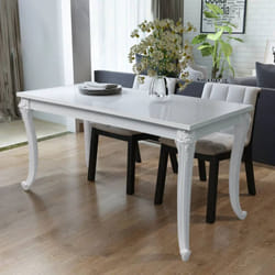 Vidaxl - Furniture Limited - Tavolo da Pranzo 116x66x76 cm Bianco Lucido