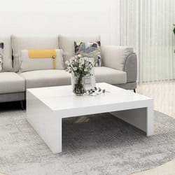 Furniture Limited - Tavolino da Salotto Bianco 100x100x35 cm