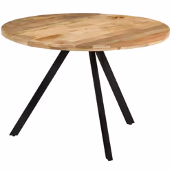 Questo elegante tavolo da pranzo, realizzato in legno massello di mango, dona un fascino vintage alla cucina o alla sala da p ...