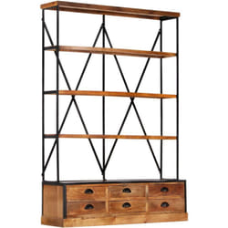 Les Tendances - Furniture Limited - Libreria a 4 Ripiani 6 Cassetti 122x36x181cm