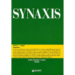 ISBN Quaderni di Synaxis XXV/1 - 2007 - Quadrimestrale dello Studio Teologico S. Paolo di Catania