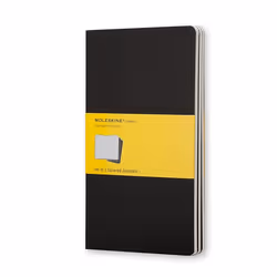 Moleskine Cahier, Monocromatico, Nero, 64 fogli, 70 g/m², Carta quadrettata, Universale