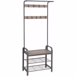 Dettagli del Prodotto: - Colore: Greige, Grigio - Materiale: Pannello di Truciolato, Ferro - Dimensioni del prodotto: 72 x 33 ...