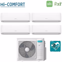 Climatizzatore Condizionatore Hisense Quadri Split Inverter serie HI-COMFORT 7+7+7+9 con 4AMW81U4RJC R-32 Wi-Fi Integrato 7000+7000+7000+9000